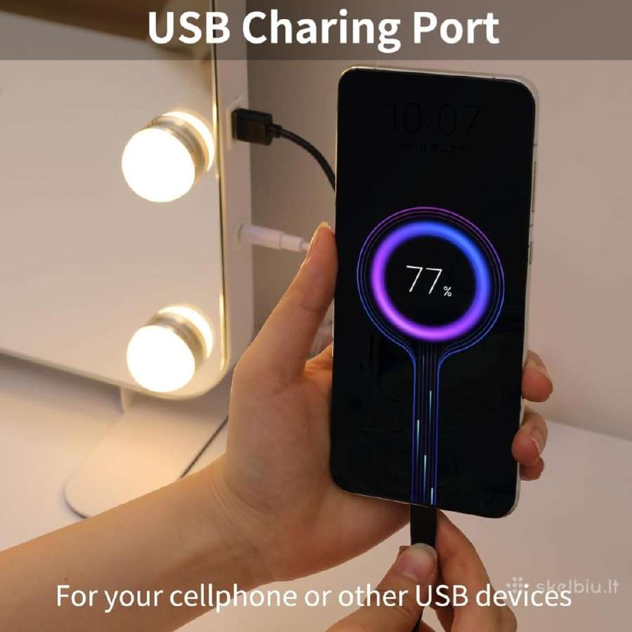 Naujas makiažo veidrodis su apšvietimu ir Usb jung - nuotraukos Nr. 3