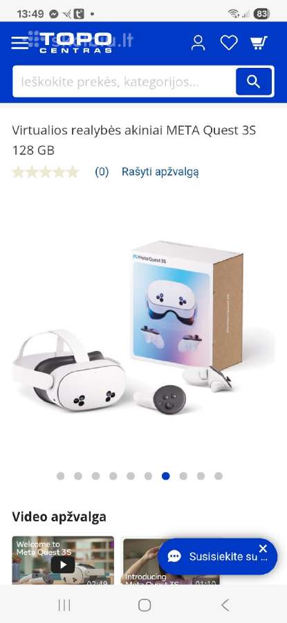 Meta Quest 3s 128gb – mažai naudotas, puiki būklė.