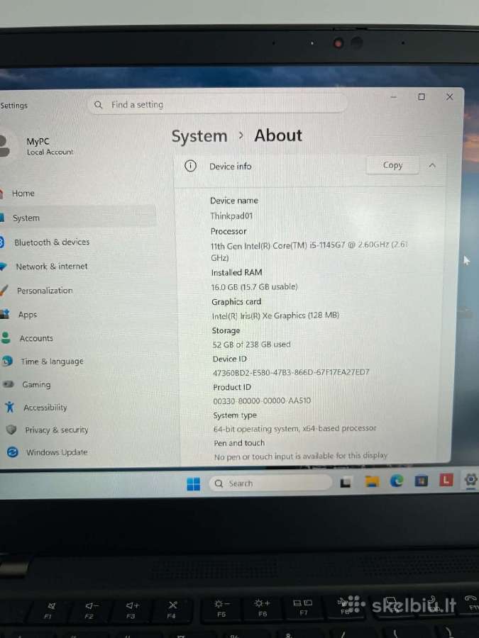 Lenovo Thinkpad T14s Gen 2 / i5-1145g7 / 16 GB RAM - nuotraukos Nr. 2