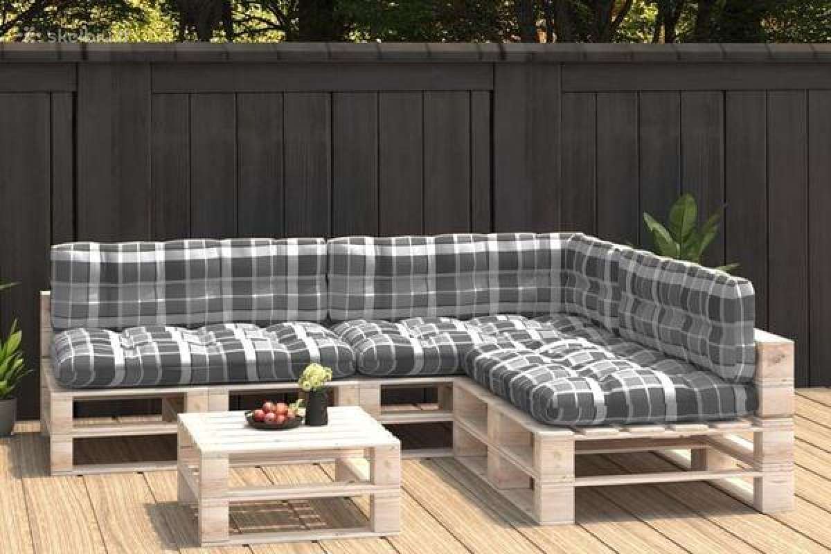 Vidaxl Pagalvėlės sofai iš palečių, 14vnt., pilkos