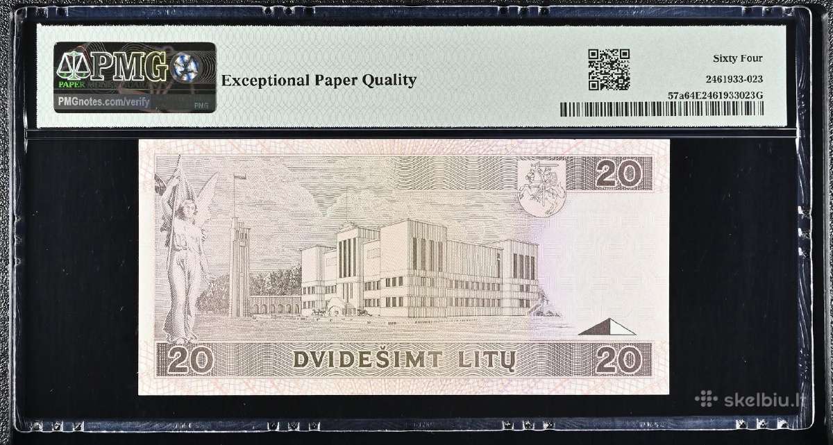 20 Litų 1993 m. Žemas numeris, Pmg64