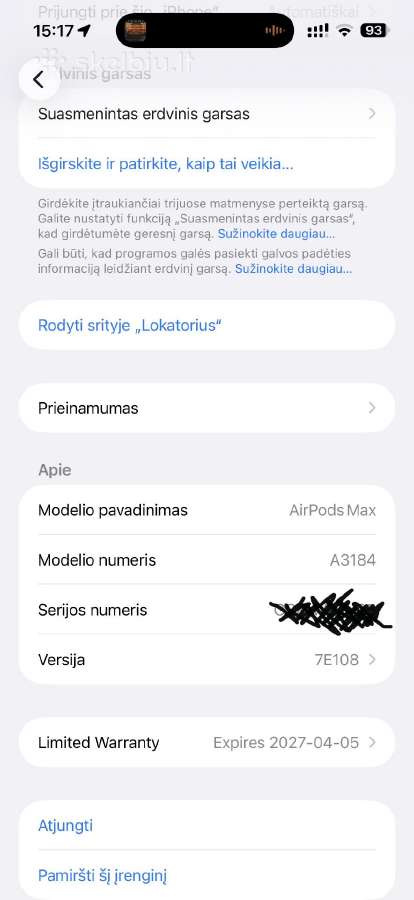 Airpods Max Usb C (Gen 2) - nuotraukos Nr. 3
