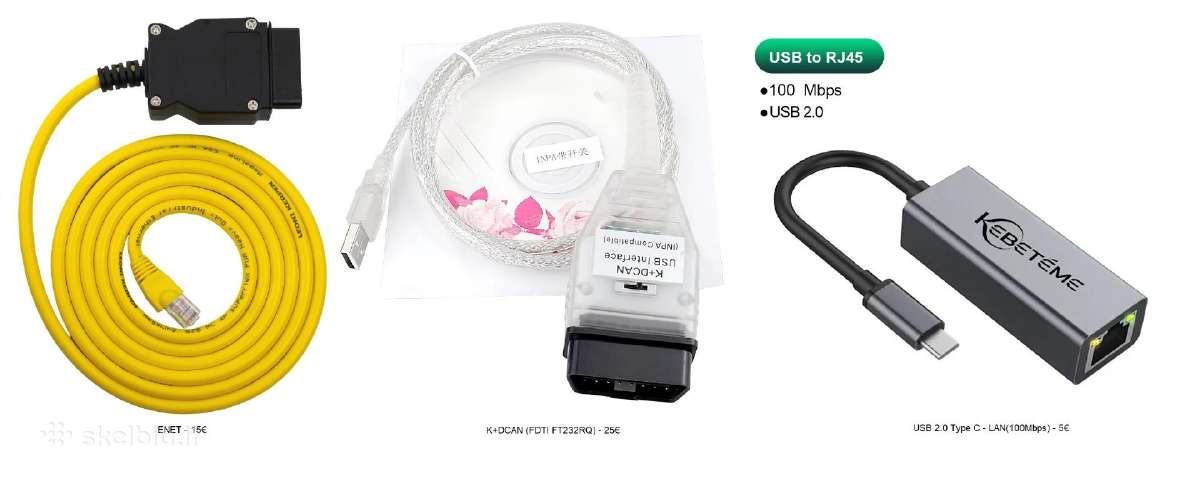 Bmw K+dcan ir Enet diagnostikos adapteris