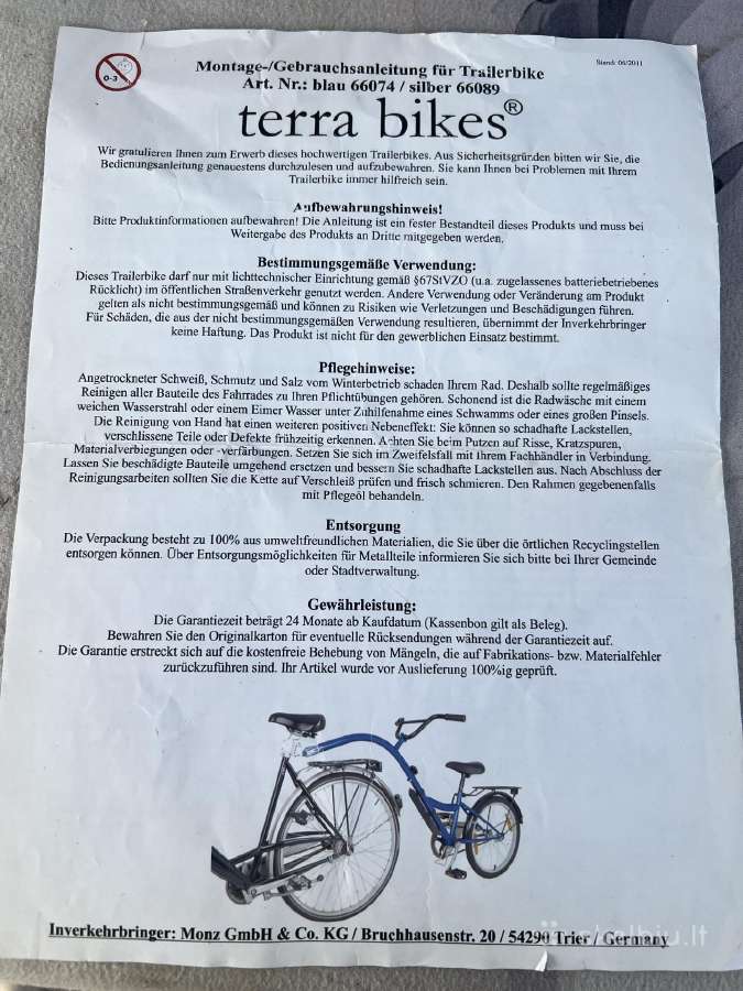 Sulankstomas Prikabinamas vaikiškas tandemas - nuotraukos Nr. 6