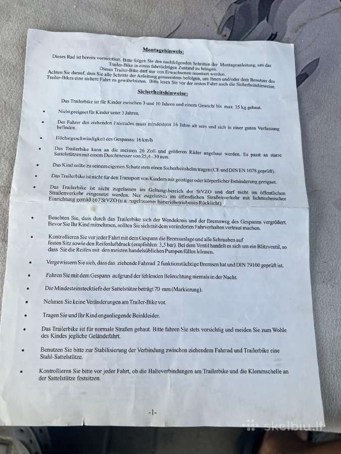 Sulankstomas Prikabinamas vaikiškas tandemas - nuotraukos Nr. 7