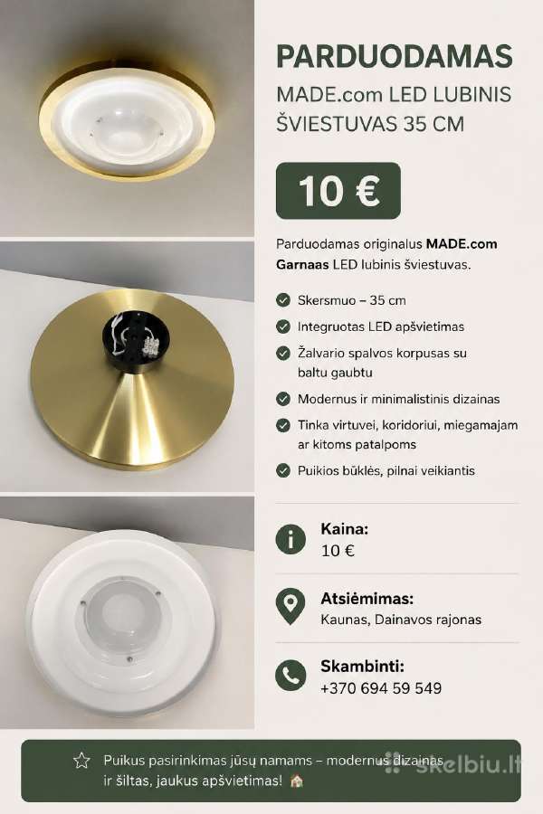 LED lubinis šviestuvas 35 cm – 10 €