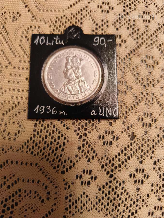 10 Litų 1936 m. Labai Gero Stovio. aunc - Su Kalyk