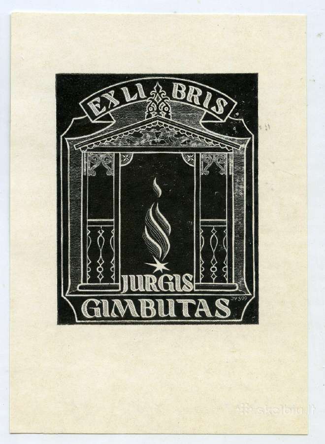 1987 Jurgis Gimbutas 3 ekslibriai ex libris - nuotraukos Nr. 2