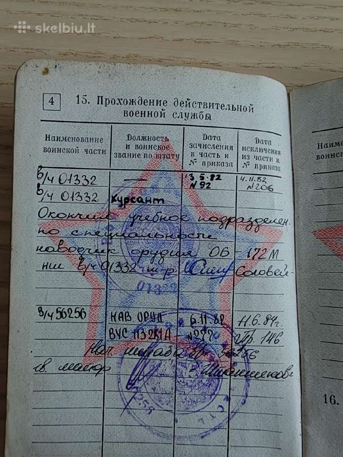 Karinis bilietas. 1982-1984 Marijampolė (Kapsukas) - nuotraukos Nr. 6