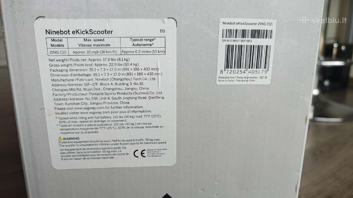 Segway Ninebot ekickscooter Zing C10 60eur - nuotraukos Nr. 7