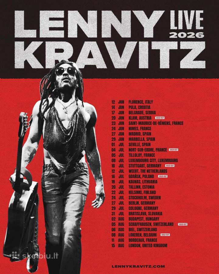 Lenny Kravitz Liepos 18 d. Ramirentbilietai