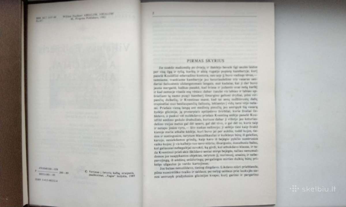 V. Folkneris. Absalomai, Absalomai! 1989 m. leid. - nuotraukos Nr. 2