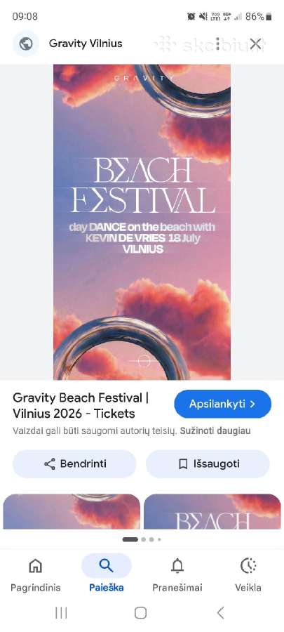 Bilietai į renginį Gravity beach festival Vilnius