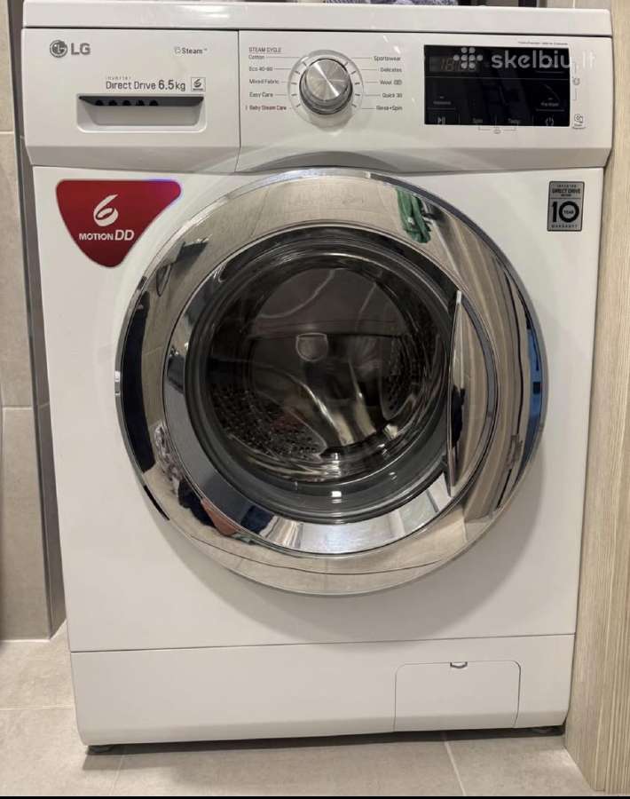 Skalbimo mašina LG F2j3wy5we, 6.5 kg, balta spalva