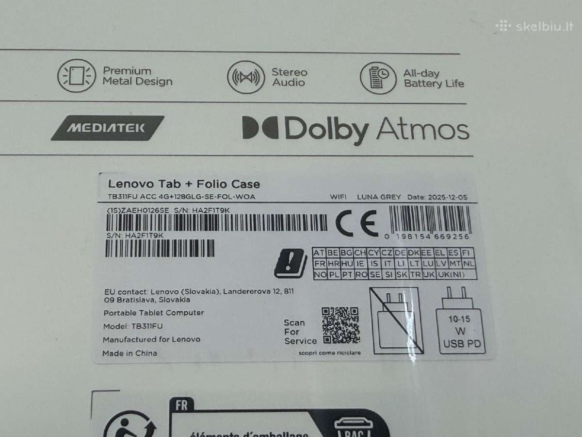 Lenovo Tab (Tb311fu) + Folio dėklas (Naujas) - nuotraukos Nr. 5