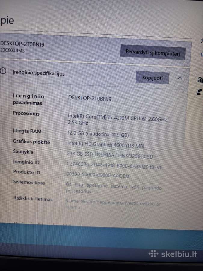 Lenovo Thinkpad E540 - nuotraukos Nr. 7
