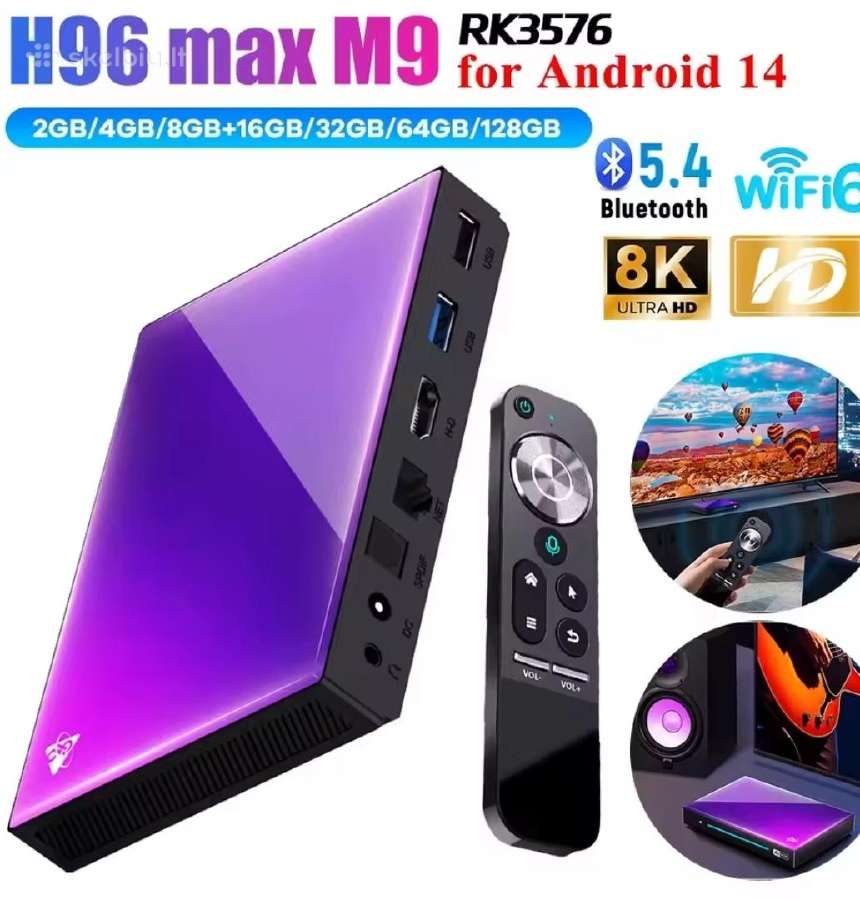 Topinis max m9 pro 8/128 av1, 8k Hdr wifi6 - nuotraukos Nr. 2