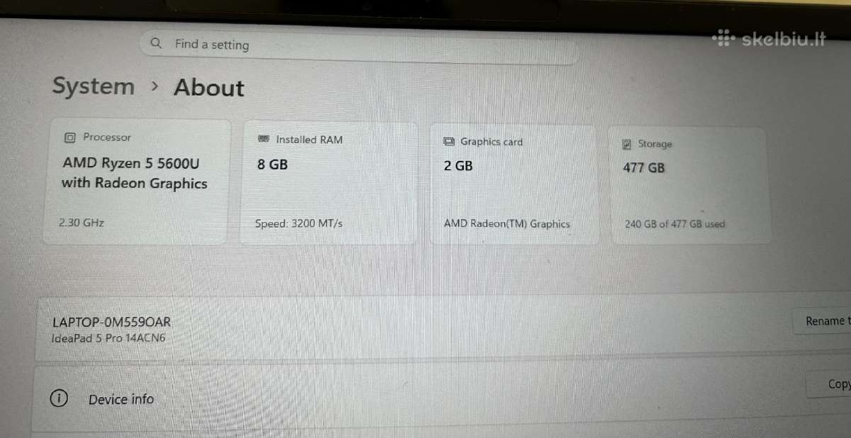 Lenovo Ideapad 5pro 14acn6 - nuotraukos Nr. 4