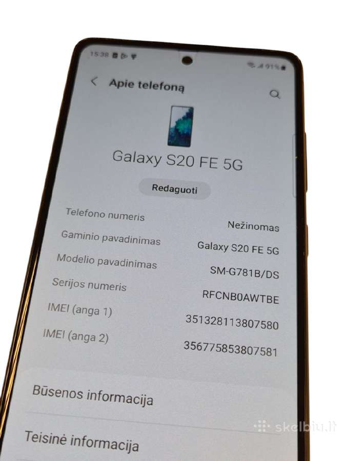 Samsung Galaxy S20 Fe 5G + 3 mėn. garantija - nuotraukos Nr. 4