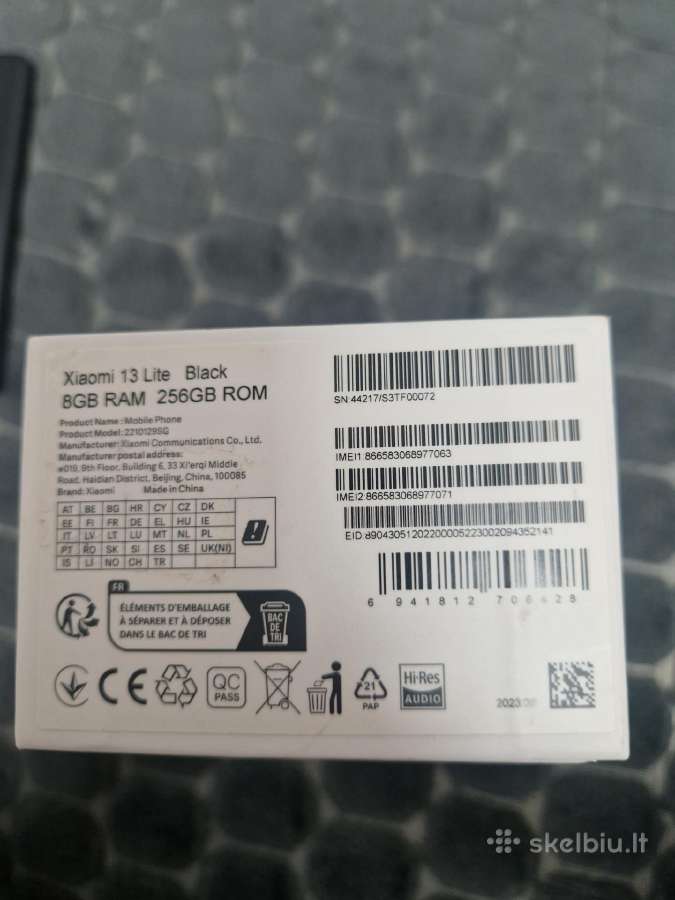 Xiaomi 13 Lite Black 8 GB RAM 256 GB - nuotraukos Nr. 10