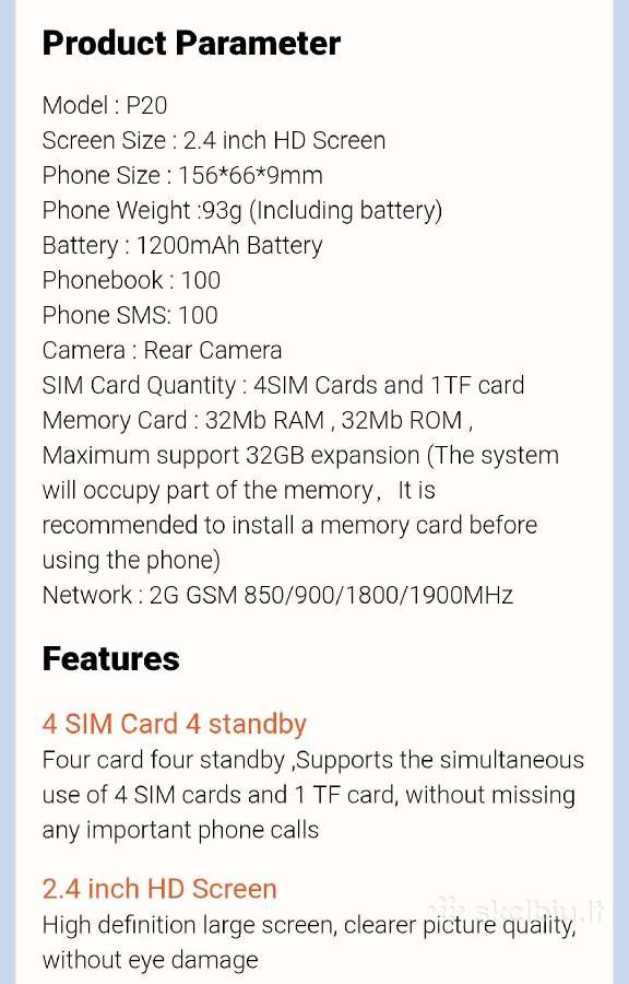 Servo Flip phone 4sim - nuotraukos Nr. 6