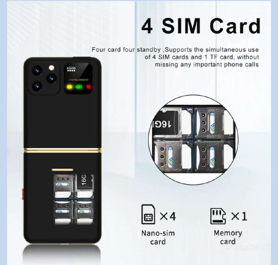 Servo Flip phone 4sim - nuotraukos Nr. 11