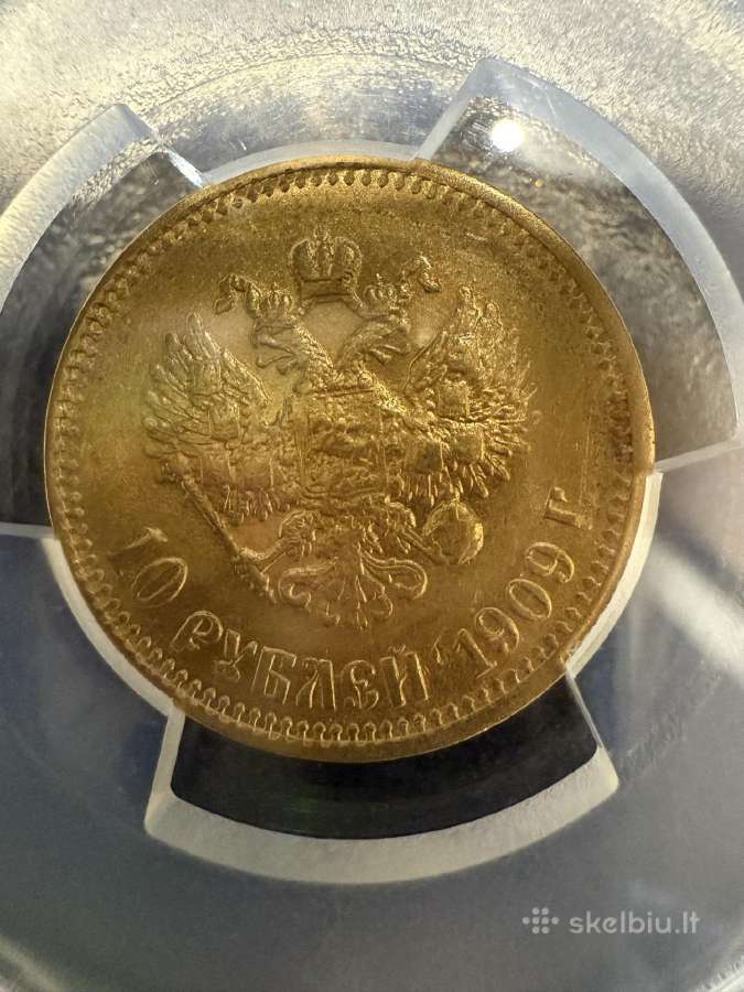 Sertifikuota auksinę monetą 10 Rublių 1909m. - nuotraukos Nr. 4
