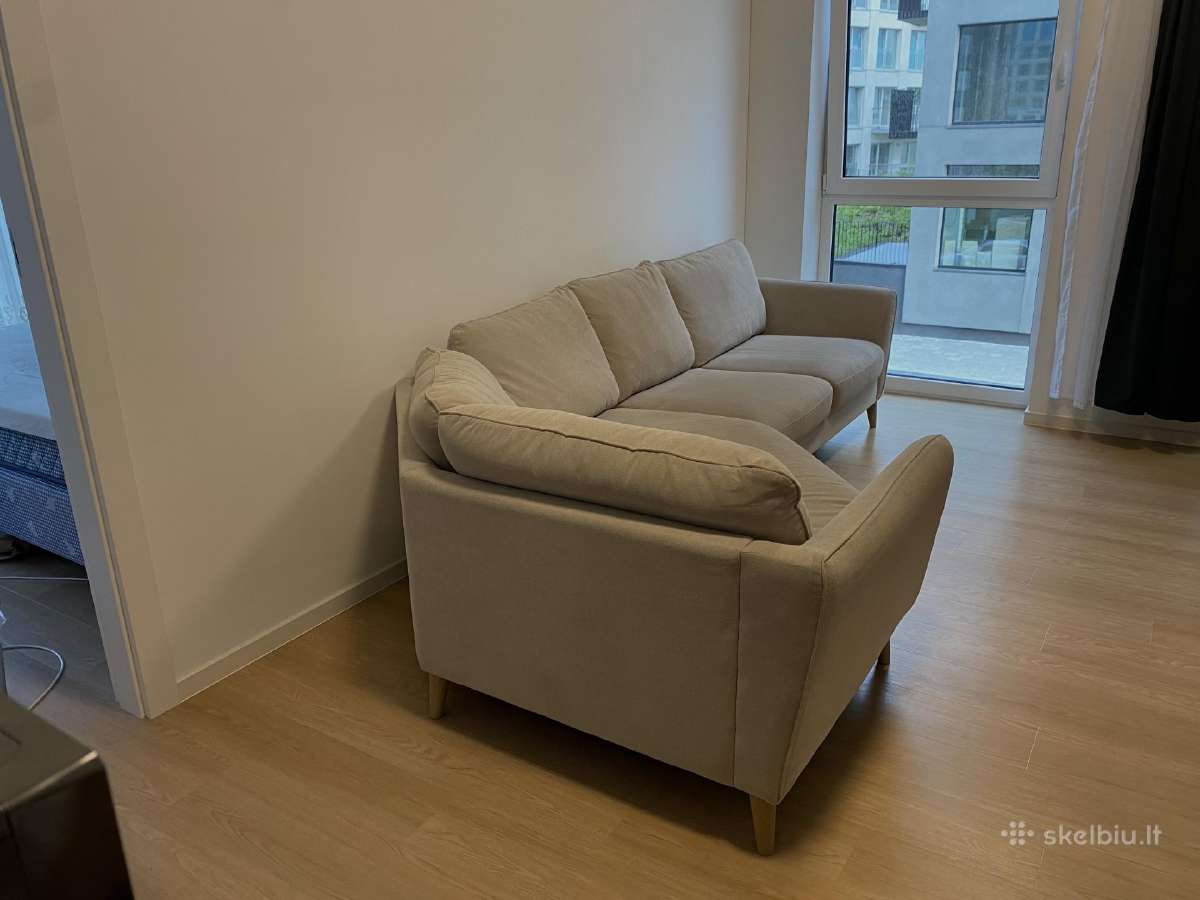 Kampinė sofa "Ease Baldai" – šviesiai smėlio spalv - nuotraukos Nr. 2