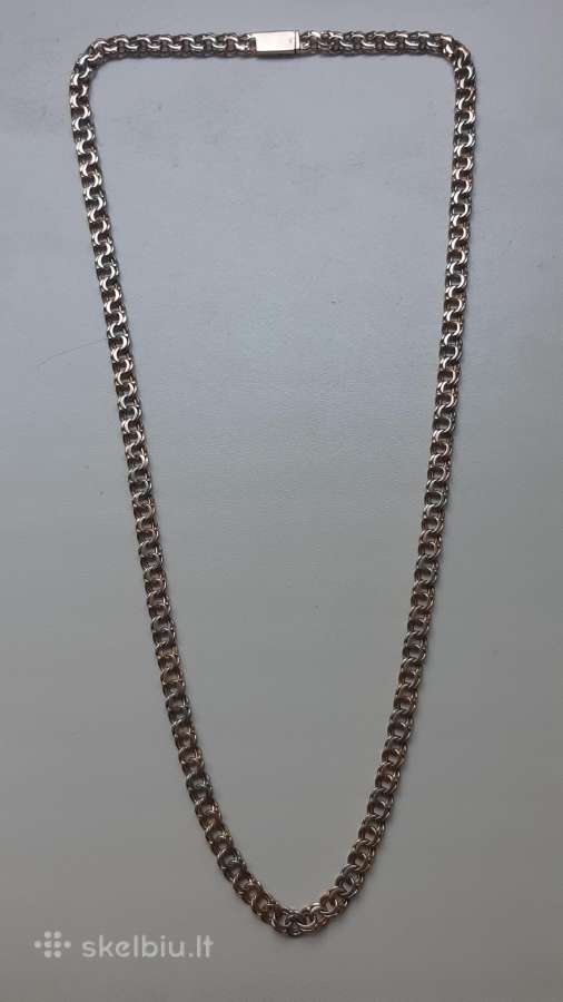 Bismark auksine grandinele raudono su baltu 38,6gr - nuotraukos Nr. 7