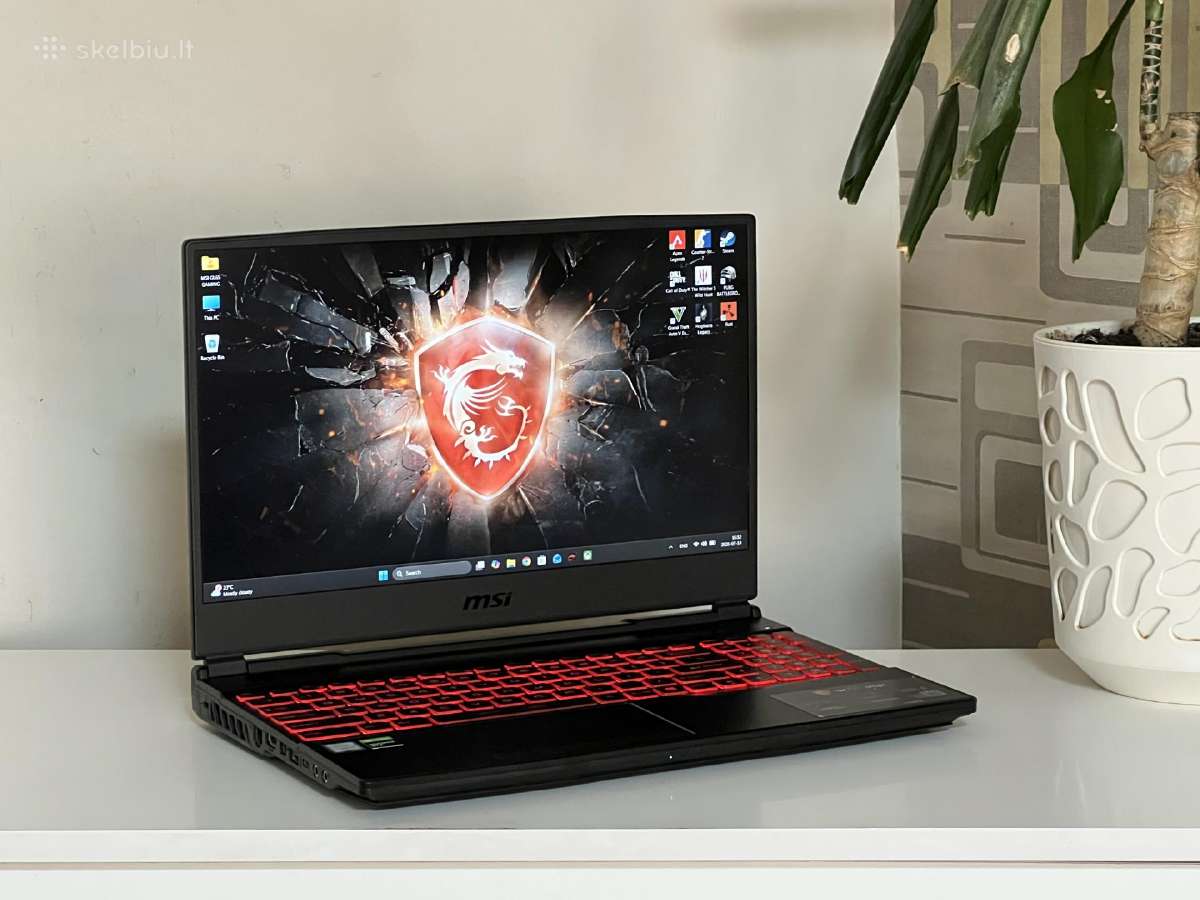 Parduodamas Msi Gl65 su Gtx1660ti, I7-9k, 120hz.