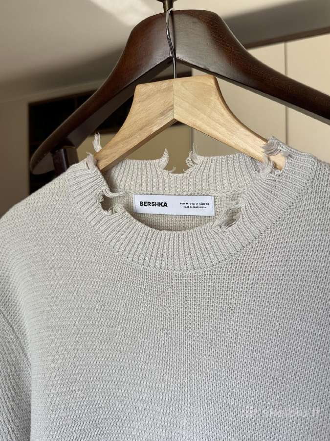 Bershka vyriškas plėšytas megztinis - nuotraukos Nr. 6