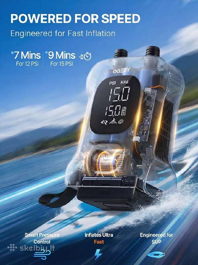 Sup Nešiojama Oro pompa iki 20psi ir Powerbank - nuotraukos Nr. 21
