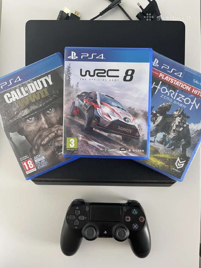 Ps4 Slim 500gb komplektas + 3 žaidimai