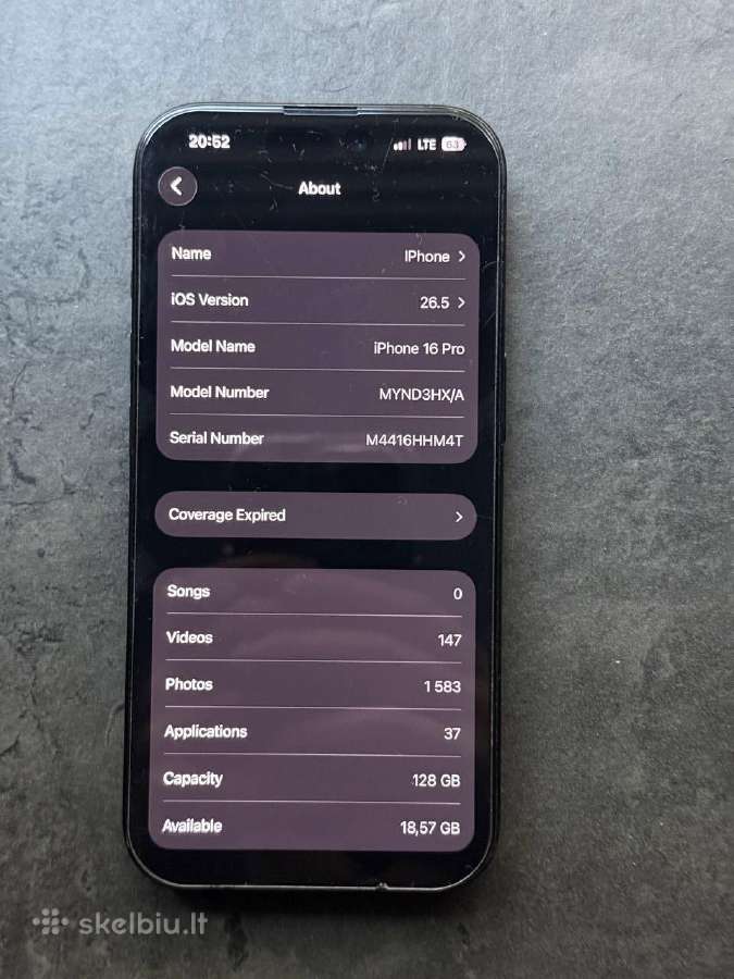 Parduodu iPhone 16 pro juodas - nuotraukos Nr. 4