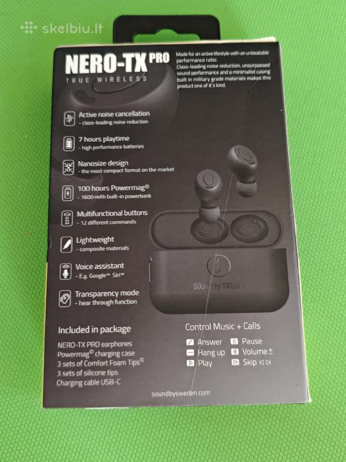 Premium Anc ausinukai Sound by Sweden Nero Tx Pro