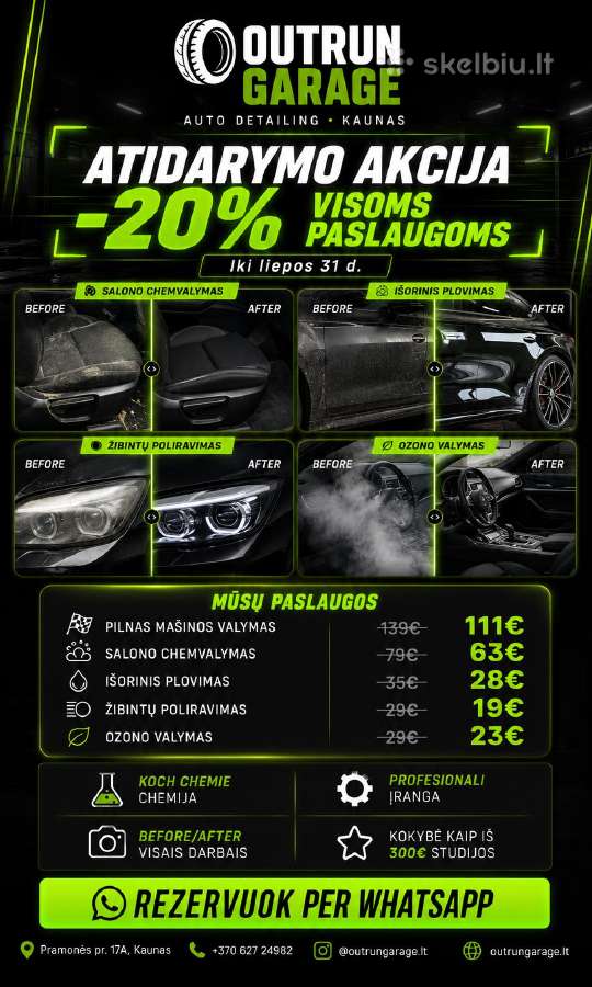 Auto detailing Kaune Chemvalymas