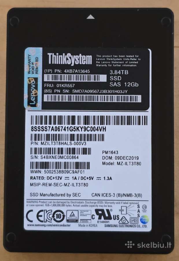2.5" Sas SSD 200gb 3.84tb 7.68tb 15.36tb 30.72tb - nuotraukos Nr. 23