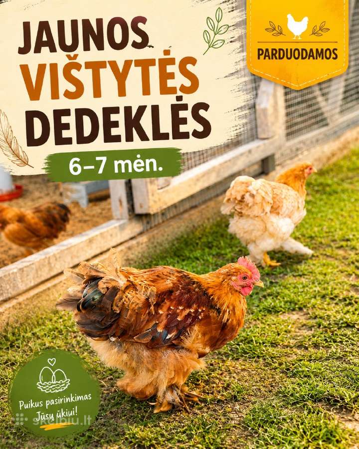 Jaunos vištytės dedeklės, 6–7 mėn