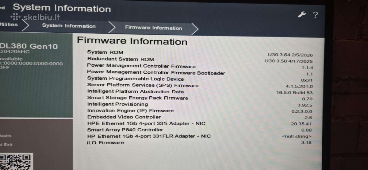 Hp Dl380 G10 2x8260+128gb RAM Ddr4 2x800gb Sas SSD - nuotraukos Nr. 15