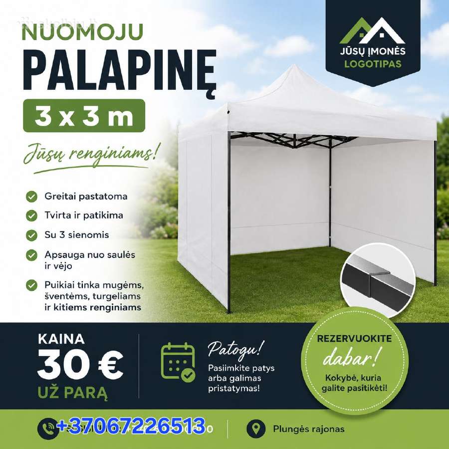 Prekybinės palapinės nuoma