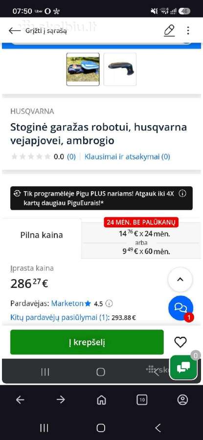 Originalus roboto zoliapjoves Ambrogio Zr garažas