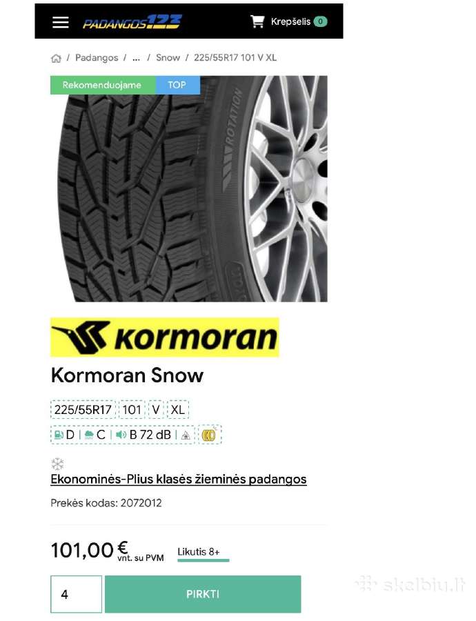 Padangos Kormoran Snow