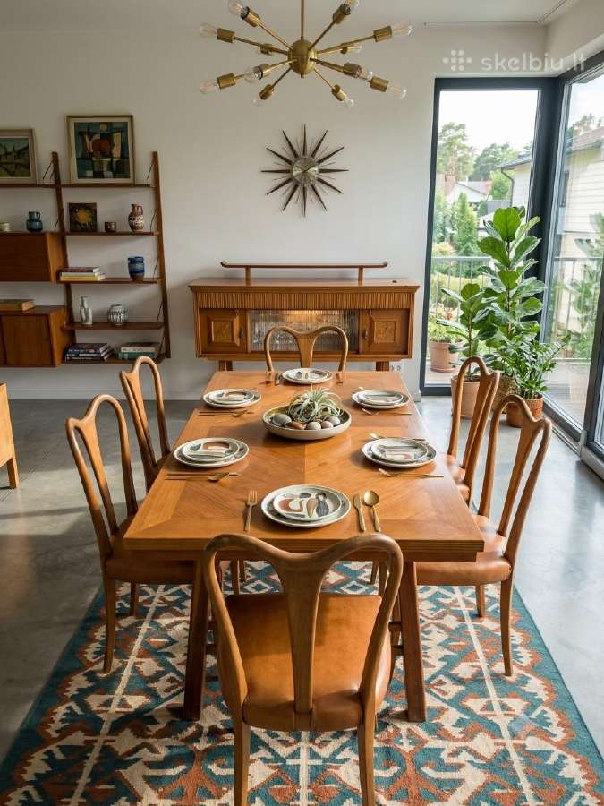 Mid Century baldu komplektas
