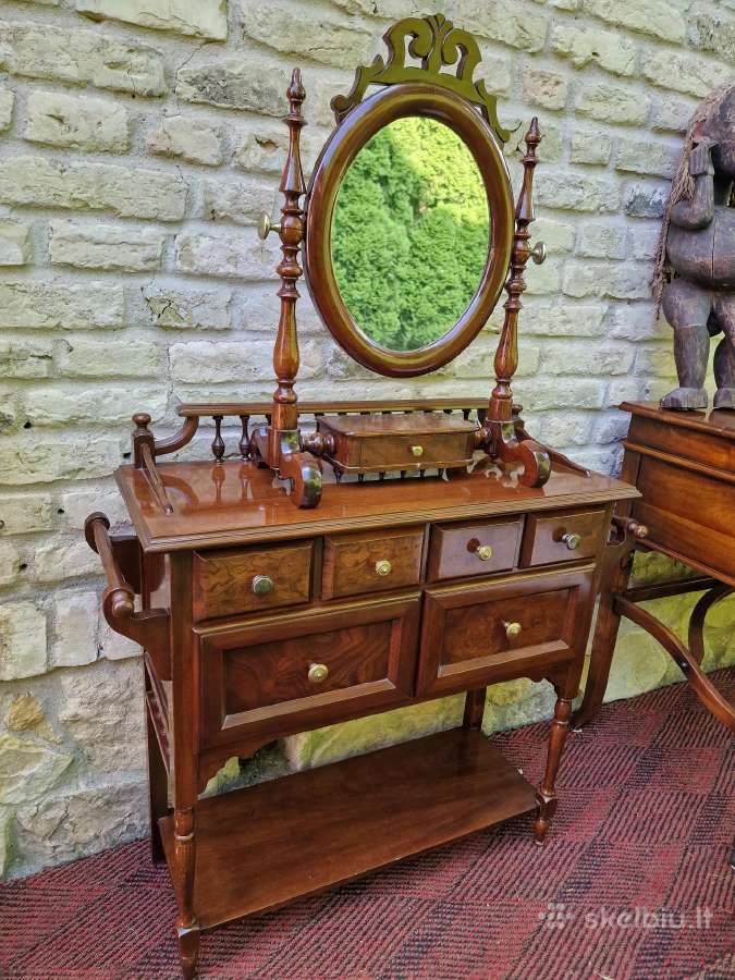 Vintažinis raudonmedžio kosmetinis staliukas - nuotraukos Nr. 7