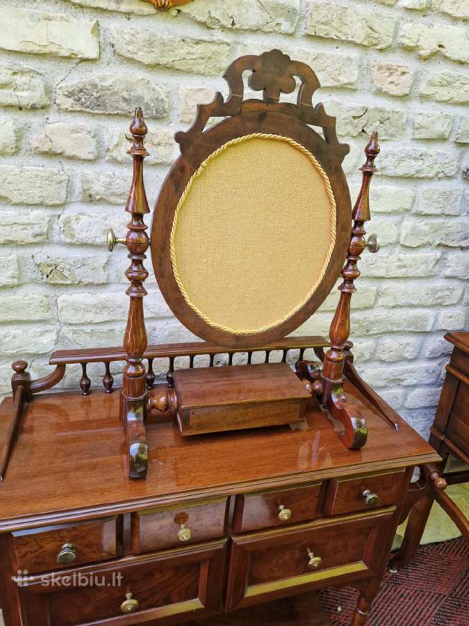 Vintažinis raudonmedžio kosmetinis staliukas - nuotraukos Nr. 16