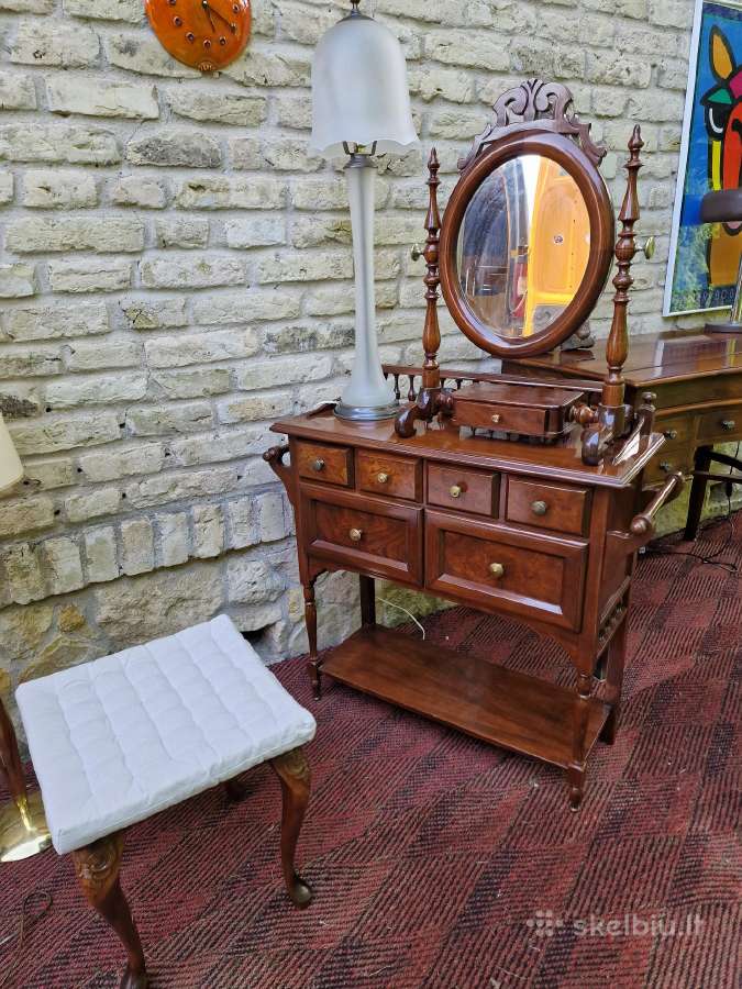 Vintažinis raudonmedžio kosmetinis staliukas - nuotraukos Nr. 28