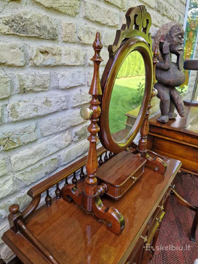 Vintažinis raudonmedžio kosmetinis staliukas - nuotraukos Nr. 29