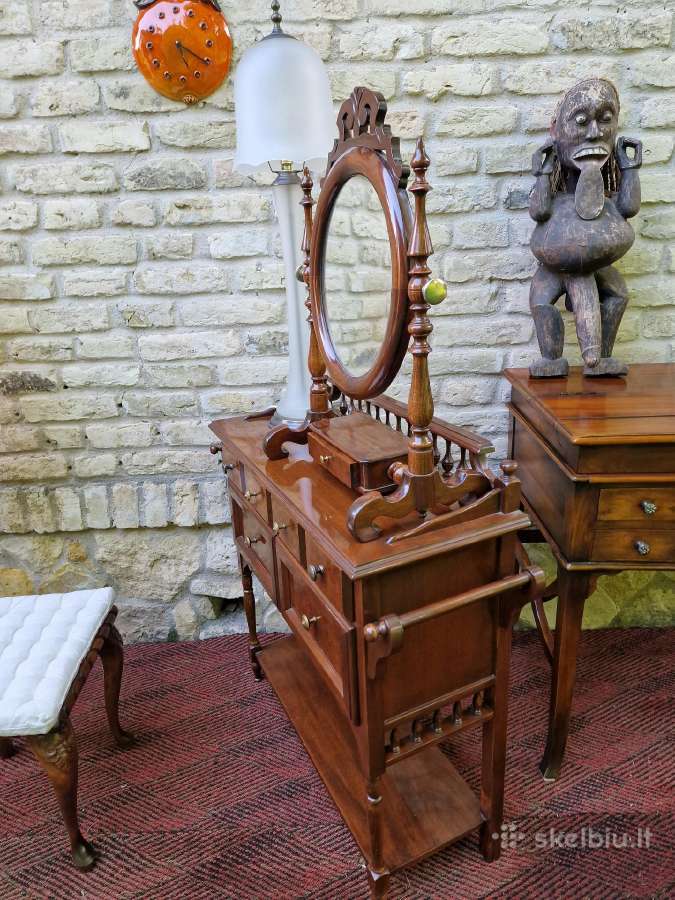 Vintažinis raudonmedžio kosmetinis staliukas - nuotraukos Nr. 31