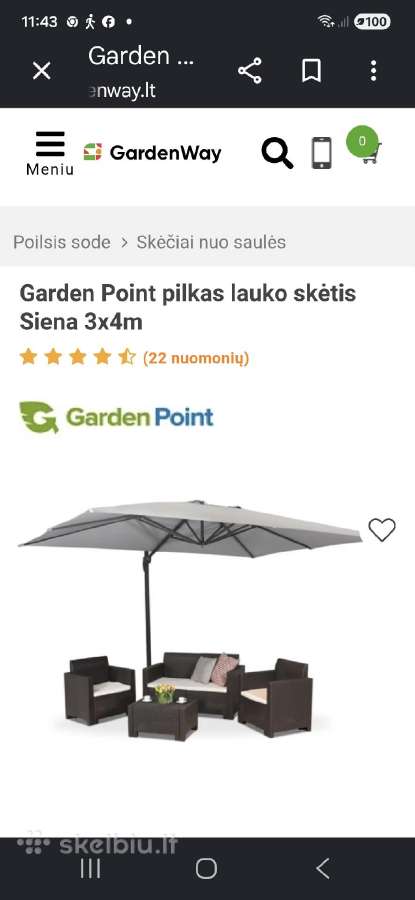 Parduodu pastatoma lauko skėtį.