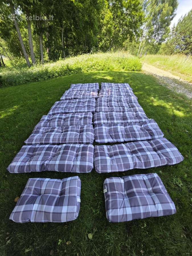 Vidaxl Pagalvėlės sofai iš palečių, 14vnt., pilkos - nuotraukos Nr. 2